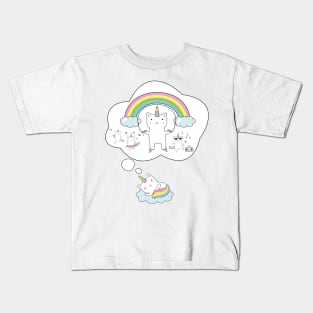 Caticorn T shirt Cat Unicorn Kittycorn Rainbow Gifts Kids Girls Women Funny Cute Tees Fitted Kids T-Shirt